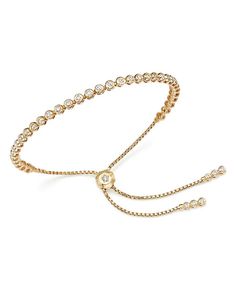 Bloomingdale's - Diamond Bezel Tennis Bolo Bracelet in 14K Gold, 1.20 ct. t.w. - 100% Exclusive Dainty Gold Bracelet, Bolo Bracelet, Bracelet Diamond, Classic Bracelets, Exclusive Jewelry, Bezel Diamond, Diamond Bracelets, Cowgirl Boots, Free Jewelry