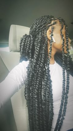 Spring Twists With Color, How To Style Your Passion Twist, Passion Twist Medium Size, Blue And Black Passion Twist, Black Woman Twists, Passion Twists Without Curls, Passion Twists Hairstyle Styles, Passion Twists On Locs, Black Girls Twist Hairstyles