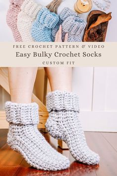 crochet pattern for easy bulky crochet socks