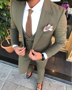 Green Men Suit Wedding Suit Groom Wear Suit 3 Piece Suit Two | Etsy Festive Business Three-piece Suit, Green Suit Men, Green Wedding Suit, Mens Wedding Suits, A Man In A Suit, Groom Wedding Attire, Man In A Suit, Slim Fit Suit Men, Classy Suits