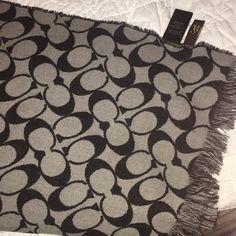 Nwot Coach Scarf- Beautiful And Big Enough To Wear As A Scarf Or Shawl Over Shoulders Coach Scarf, Coach Accessories, Scarf Wrap, Black Gray, Scarf Accessory, Shawl, Black And Grey, Women Accessories, How To Wear