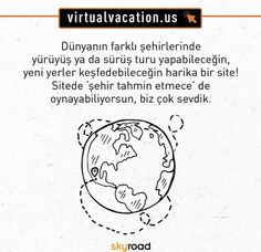 an advertisement with the words virtual vacation us written in black and orange on white paper