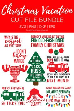 christmas vacation cut file bundle svg and dxf files for cricting