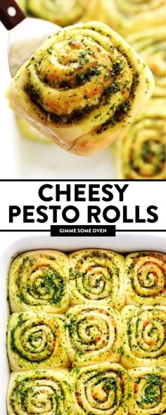 an image of some food that is in the pan and has been sliced into rolls