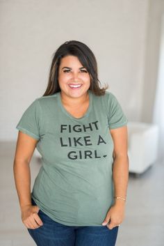 Fight Like a Girl Tee #tops #tshirt #fashion #ad #plussize Like A Girl, Resort Dresses, Girls Tees, Plus Size Jeans