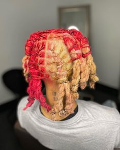 Male Dyed Locs, Skunk Hair Dye Dreads, Loc Colors For Men, Dye Locs Ideas, Locs Hair Color Ideas, Dreads Dyed Men, Dreads Color Ideas Locs Men, Loc Color Ideas Men, Colored Locs Men