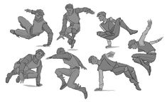 a man doing different poses in various positions