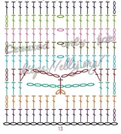 a cross stitch pattern with different colors