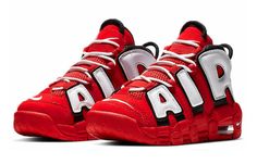 Nike Air More Uptempo QS GS University Red CD9402-600 Nike Air More Uptempo, Nike Air More, Sneakers Luxury, Scottie Pippen, Nike Air Shoes, Red Nike, Dope Fashion, New Nike Air, Nike Kids