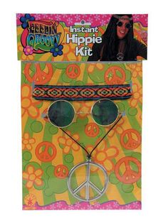 Men's Feeling Groovy Accessory Set - costumes.com Decades Costume Ideas, 70s Costume Party, Mod Hairstyle, Overall Costume, Hippy Fancy Dress, Deer Costumes, 1960s Accessories, Jewelry Props, Punk Halloween