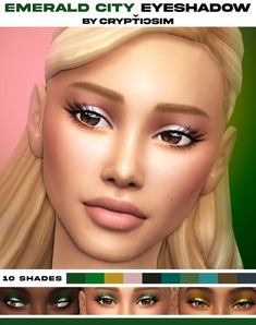 the emerald city palette. Sims 4 Cas Background, The Emerald City, Date Night Makeup, Best Sims, Lipstick Set, Eye Tattoo, Emerald City, Sims 4 Cc Finds, Winged Eyeliner