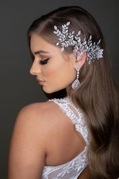 Buy NIKA Swarovski Bridal Hair Wings, Wedding Hair Wings, Wedding Hair Accessories Online | Ellee Couture Boutique Luxury Elegant Wedding Hair Accessories, Bridal Hair Accessories With Vail, Wedding Headpiece Side Hair, Bridal Hair Accessories 2022, Wedding Hair Accessories Headpieces, Head Wings, Hair Wings, Wedding Headpieces, Gold Hair Comb