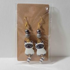 Adorable dangling siamese kitten earrings on hooks with swinging tails! Siamese Kitten, Kitten Earrings, Siamese Kittens, Columbia Sc, Cat Earrings, Siamese Cats, White Shoes, Costume Jewelry, Jewelry Earrings Dangle