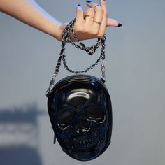 Nwt Achieve That 'Halloweencore' Aesthetic With This Black Skull Crossbody Bag With An Edgy Chain Strap Detailing. Zippered Closure Allows For A Safe & Secure Place To Store Makeup, Wallets, And Phones For All Your Scheduled Halloween Haunts. Dimensions: 7" W X 5" H Closure: Zipper Edgy Bags For Halloween Alternative Fashion, Edgy Bags For Halloween, Edgy Bags For Alternative Fashion Halloween, Black Edgy Shoulder Bag For Halloween, Black Zipper Closure Shoulder Bag For Halloween, Edgy Halloween Party Bags, Black Skull Bag For Halloween, Black Skull-shaped Bag For Halloween, Gothic Halloween Bags For Alternative Fashion