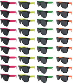 Neon Sunglasses 200 Pieces \ Assorted Cool Colors Neon Sunglasses Party Favors Party Pack Wholesale Bulk Pack for Adults Kids Assorted Cool Colors Neon Sunglasses-Graduation-Mardi-Gras-New Years-Birthdays. 200 Per order-You get 200 Awesome NEON SUNGLASSES for each order. FITS KIDS AND ADULTS- Fits most kids children and average-size adults. Our NEON SUNGLASSES measure 5.5 Inches. ASSORTED COLORS--Each Neon Sunglasses Party Pack will come with at least 4 different cool neon colors but we can't guarantee which colors. GUARANTEED-If you don't like our neon sunglasses, which we are sure you will, for any reason just send them back to us, no questions asked for a full refund. Great for Mardi Gras, Birthdays, Graduation Parties, Summer Parties, Vacation sunglasses, Memorial Day, Bachelor and Bac Graduation Sunglasses, Sunglasses Party Favor, Vacation Sunglasses, Sunglasses Party, Neon Sunglasses, Novelty Sunglasses, Affordable Sunglasses, Packing Kids, 30th Bday