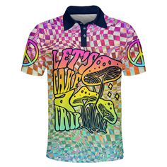 Colorful Magic Polo Shirt For Men And Women, Hippie Polo Shirt, Unique Gift For Friend, Hippie Hand Dyed