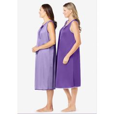 The relaxed fit and easy shape will help you stay cool and comfortable throughout the night. Sleeveless Nightgown, Eyelet Shorts, Knit Tank Dress, Cami Maxi Dress, Easy Shape, Long Sleeve Gown, Purple Plaid, Plus Size Shorts, Lace Cami