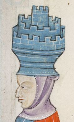 a drawing of a man with a castle on his head