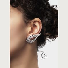 Yeprem earrings Approx. 2.5cm x 4.5cm Diamonds set in 18-karat white gold Round and marquise-cut diamonds Round diamond carat weight: 4.35 Marquise diamond carat weight: 1.50 Clip-on backs Made in Lebanon