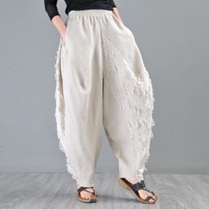 Plus Size Harem Pants, Yoga Harem Pants, Fringe Pants, Linen Harem Pants, Balloon Pants, Drop Crotch Pants, Harem Pants Women, Hippie Pants, Baggy Style