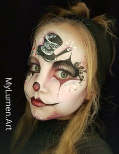 Top hat clown/circus style Halloween Makeup Diy Easy, Halloween Face Paint Designs, Halloween Face Paint, Animal Halloween Costumes, Festival Face, Face Paint Makeup, Kids Face Paint