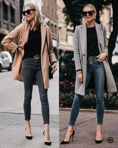 Casual Womens work Fashion and Outfit ideas. #womensfashioncasual #weartowork #workfashion #workfashiontrends Fall Fashion Coats, Look Legging, Coat Outfit, Fashion Jackson, Mode Casual, Grey Coat, Camel Coat, Coat Outfits, Womens Fashion For Work