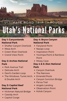 the ultimate road trip through utah's national parks