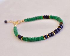 Emerald bracelet genuine green gemstone gift for her Stacking Bracelets, Emerald Bracelet, Sapphire Bracelet, September Birthstone, Emerald Jewelry, Gorgeous Bracelet, Green Gemstones, Precious Gemstones, Bracelet Stack