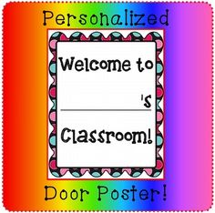 a classroom door sign with the words welcome to class on it and a rainbow background