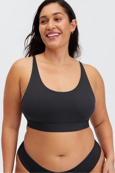 Fine Touch Scoop Neck Bralette Fabletics black female Activewear >> Womens >> Sports Bras >> Sports Bra >> Low Impact Fine Touch plus Everyday 4-Way Stretch/Adjustable/Back Closure/Breathable Our intimates bra with a scoop neck Click here to learn how we’re committed to keeping the earth in good shape. Black Scoop Neck Sports Bra With Removable Pads, Versatile Black Sports Bra With Medium Bust Support, Black Versatile Sports Bra With Medium Bust Support, Versatile Black Activewear With Medium Bust Support, Versatile Black Sports Bra For Light Exercise, Black Sports Bra With Built-in Bra, Elastane, Black 4-way Stretch Elastane Sports Bra, Black Sports Bra With Built-in Bra Made Of Elastane, Solid Stretch V-neck Bra