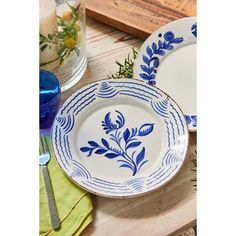 A new take on an old tradition. Enjoy our new collection of hand-painted plates influenced by the beautiful antique Portuguese and Spanish Talevera. Microwave and Dishwasher Safe. Made in Portugal. Sold as Set of 2Specifications Diameter: 10.25" Handpainted Plate, Blue And White Dinnerware, Wholesale Home Decor, Blue Tulips, White Dinner Plates, Painted Plates, Hand Painted Plates, Hand Painted Flowers, Dinner Plate