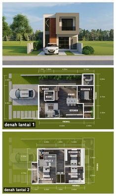 two story house plans with different levels and floor plans