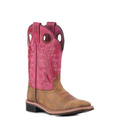 Smoky Mountain Kids Vintage Brown and Pink Square Toe Western Boots available at Cavenders Pink Boots For Outdoor Fall Activities, Pink Square Toe Boots For Fall, Baby Cowgirl Boots, Girls Cowgirl Boots, Square Toe Cowboy Boots, Kids Cowboy Boots, Boots For Girls, Buckaroo Boots, Square Toe Western Boots