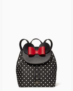 Disney X Kate Spade New York Minnie Mouse Backpack | Kate Spade Outlet Mickey Backpack, Kate Spade Minnie Mouse, Minnie Mouse Backpack, Kate Spade Backpack, Kate Spade Disney, Disney Purse, Kate Spade Outlet, Disney Handbags, Flap Backpack