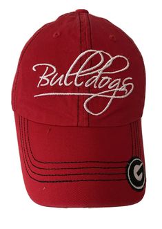 Georgia Bulldogs Adjustable Hat Cap by CAPTIVATING HEADGEAR Beige. Condition is "Pre-owned". Shipped with USPS First Class. Red Collegiate Baseball Cap For Baseball Season, Red Baseball Cap For Game Day, Georgia Bulldog Shoes, Georgia Bulldog Basket, Georgia Bulldogs Hat, John Proctor, Georgia Bulldogs, Hat Cap, Adjustable Hat