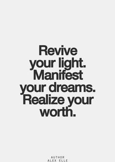 an instagram page with the caption'rewrite your light, manfest your dreams, realisticize your worth '