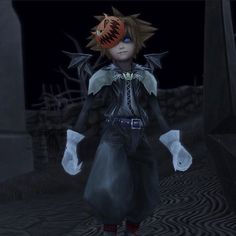 an animated image of a young boy dressed as a demon