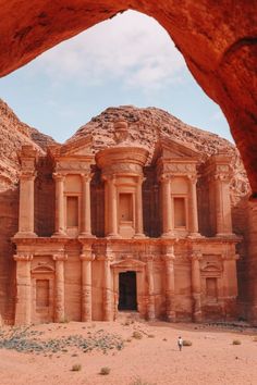 an ancient building in the middle of desert