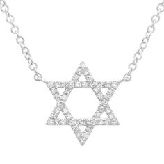 14K Gold Star Of David Diamond Necklace White Gold Izakov Diamonds + Fine Jewelry Sterling Silver Star Of David Fine Jewelry Necklace, Silver Star Of David Fine Necklace, Sterling Silver Star Of David Necklace For Anniversary, Body Jewelry Men, Jewish Necklace, Star Of David Necklace, Rainbow Pearl, Jewish Jewelry, Symbol Necklace