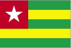 the flag of central african country, with a white star on the green and yellow stripes