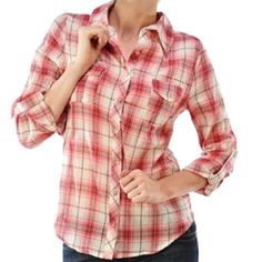 Daisy Duke button-up Look fab in Plaid this fall! Lightweight and perfect for layering, this is a staple piece in any girls wardrobe. BLVD Tops Button Down Shirts Casual Red Flannel Shirt For Spring, Red Collared Flannel Shirt For Spring, Casual Red Flannel Shirt With Buttons, Red Button-up Flannel Shirt For Spring, Red Printed Button-up Top, Plaid Button-up Tops With Buttons, Plaid Button-up Top With Pockets, Red Relaxed Fit Flannel Button-up Shirt, Red Relaxed Fit Button-up Flannel Shirt