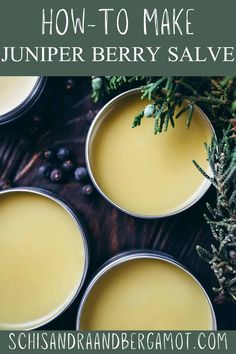 An easy, healing juniper berry salve to soothe inflammation. This DIY salve uses only 3 ingredients and is the perfect addition to any home. All Purpose Healing Salve, Mugwort Salve Diy, Sleep Salve Recipe, Juniper Berry Tincture, Juniper Berry Benefits, Juniper Berries Witchcraft, Juniper Berry Recipes, Rosemary Salve