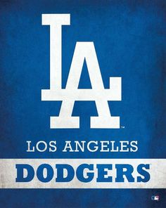 the los angeles dodgers logo on a blue background