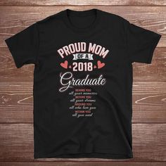 a black shirt that says proud mom of a graduate