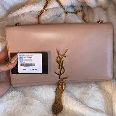 Pale Pink. Authentic Large Clutch With Tassel. No Box No Dust Bag. Ysl Mini Lou Bag, Bags Ysl, Saint Laurent Purse, Ysl Clutch, Saint Laurent Bags, Large Clutch, Jimmy Choo Sunglasses, Yves Saint Laurent Bags, Tassel Bag