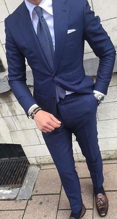 Best Suits For Men, Outfit Elegante, Terno Slim, Man Suits, Blue Suit Men, Formal Men Outfit