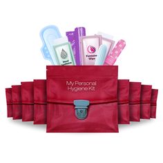 PRICES MAY VARY. ALL THE ESSENTIALS YOU NEED: Each Individual Pack comes with: 1 Tampon, 1 Sanitary-Pad, 1 Bag for Disposal, 2 - Feminine Wipes, 1 - 70% alcohol hand wipes all packed together in a convenient to carry plastic zip locked bag PACKABLE, PORTABLE, ZIPPABLE: Our 10 PACK of Period kits are compact, lightweight, hermetically sealed and neatly packaged in a reseal able and reusable zip top bag that fits easily in your travel bag, purse or glove compartment and into your busy lifestyle SM Menstrual Kit, School Emergency Kit, Feminine Wipes, Period Kit, Purse Style, Hand Wipes, Travel Must Haves, Red Purse, Sanitary Pads