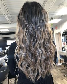 Cool Toned Blonde Balayage On Dark Hair, Brunette Baylage Straight Hair, Hair Color Ideas For Brunettes Blonde, Brunette With Blonde Dimension, Bronze Blonde Balayage, Balayage Dark Blonde, Brown Hair With Balayage, Balayage On Dark Brown Hair, Blonde Balayage On Dark Hair