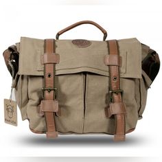 Rakuda Canvas Shoulder Camera Bag Color: Khaki Washed Leather & Canvas 2 Outter Pockets W/ Button Closure 1 Inner Pocket W/ Zip Closure 2 Inner Slip Pockets Adjustable Shoulder Straps Removable Inner Padding For Secure Camera Protection A Thick, Durable & Soft Liner Can Be Inserted To Protect Your Camera The Adjustable Padded Dividers Are Included For Interior Flexibility & Customization. **This Bag Is Brand New But Has Some Scratches On The Front, As Seen In Photo's** Camera Bags, Vintage Camera, Color Khaki, Dream Wardrobe, Shoulder Straps, Camera Bag, Bag Lady, Shoulder Bag, Brand New