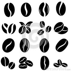 coffee beans icon set on white background royalty free stock photos, images, and illustrations